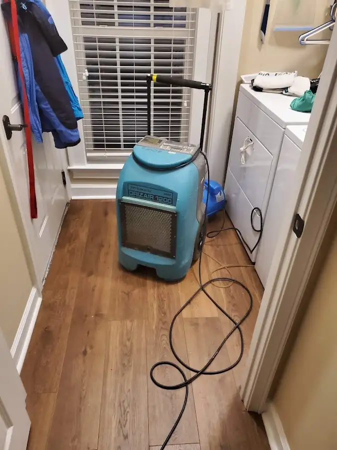 Commercial dehumidifier deployed for Flood Damage Cleanup in Rumford